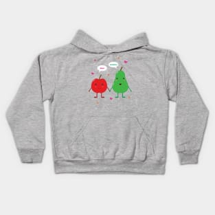 cute apple and pear best buddies kawaii Kids Hoodie